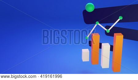 3d Render Illustration Of Economic Growth Graph