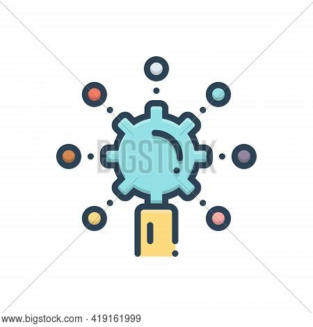 Color Illustration Icon For Digitisation Digitization Technology  Cyber  Wearable Strategy