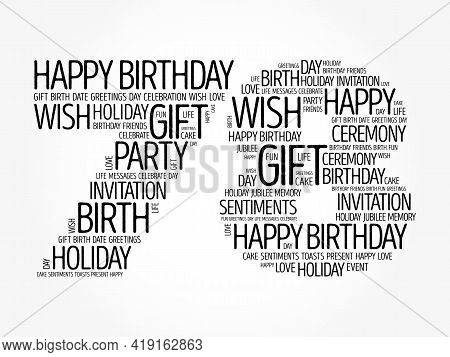 Happy 78th Birthday Word Cloud, Holiday Concept Background