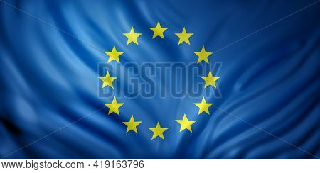 3d Rendering Of An Eec Flag Waving