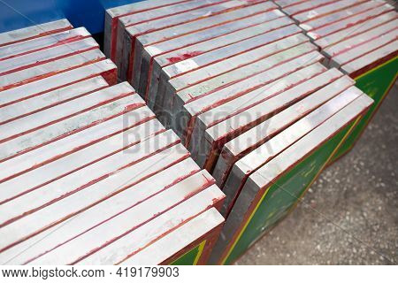 Templates Stencil Pattern For Serigraphy Silk Screen Print Process At Clothes Factory
