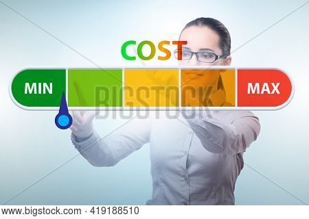 Businesswoman in cost management concept