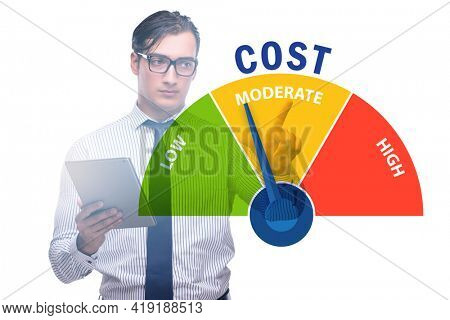 Businessman in cost management concept