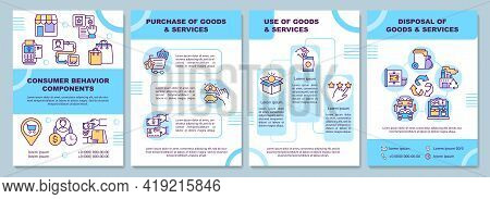 Consumer Behavior Components Brochure Template. Purchase Of Goods. Flyer, Booklet, Leaflet Print, Co
