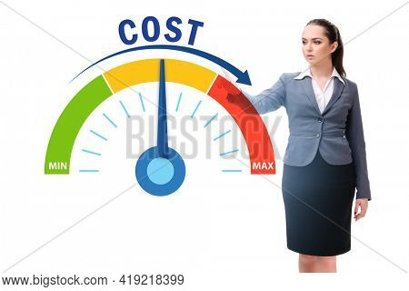 Businesswoman in cost management concept