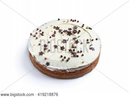 Madeira  Party Cake Isolated On White Background