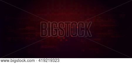 Abstract Technology Binary Code Dark Red Background