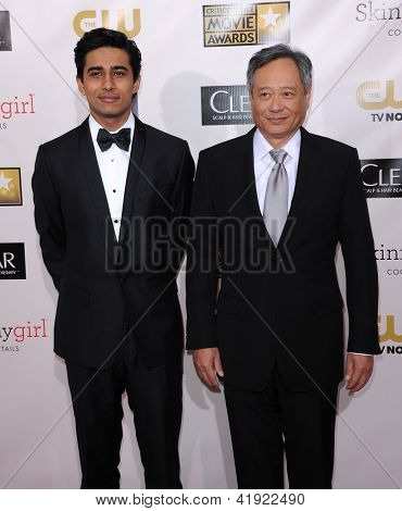LOS ANGELES - Ocak 10: Suraj Sharma & Ang Lee 