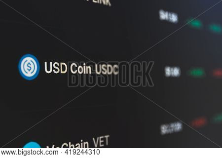 Usd Coin On Cryptocurrency Exchange Market . A Cryptocurrency Is A Digital Or Virtual Currency That