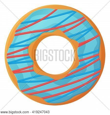 Bright Doughnut With Blue Glaze And Berry Lemon Frosting No Diet Day Symbol, Unhealthy Food, Sweet F