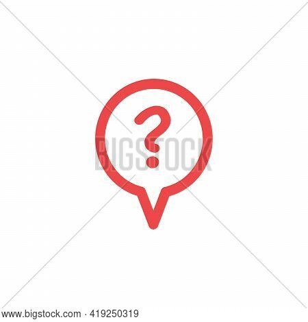 Speech Bubble Question Icon In Flat Style Isolated On Gray Background For Your Web Site Design, Logo