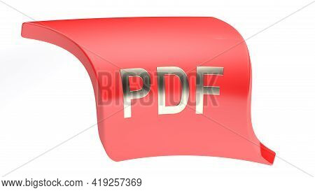 Pdf Red Icon Isolated On White Background - 3d Rendering Illustration