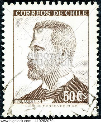 Chile - Circa 1966: A Stamp Printed In The Chile Shows German Riesco, 5th President Of Chile, 1901 -
