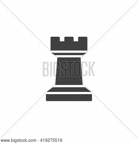 Chess Rook Piece Vector Icon. Filled Flat Sign For Mobile Concept And Web Design. Rook Figure Glyph 