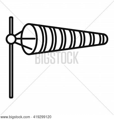 Wind Direction Flag Icon. Outline Wind Direction Flag Vector Icon For Web Design Isolated On White B