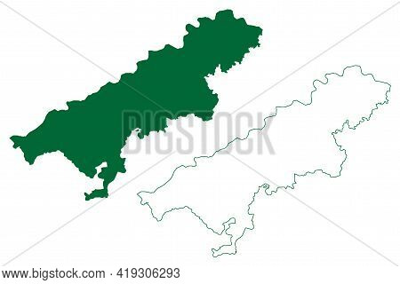 Morena District (madhya Pradesh State, Chambal Division, Republic Of India) Map Vector Illustration,