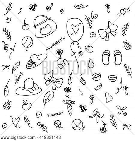 Vector Pattern Of Summer Recreation Vacation Items