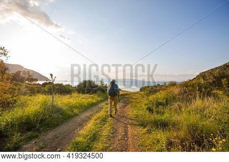 Beautiful landscapes on the Carian trail. Aegean Sea, Turkey.