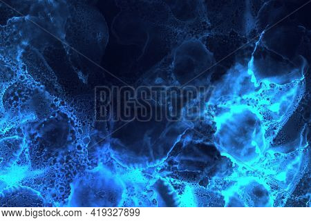 Abstract Fluid Art Painting Black Background Alcohol Ink Technique