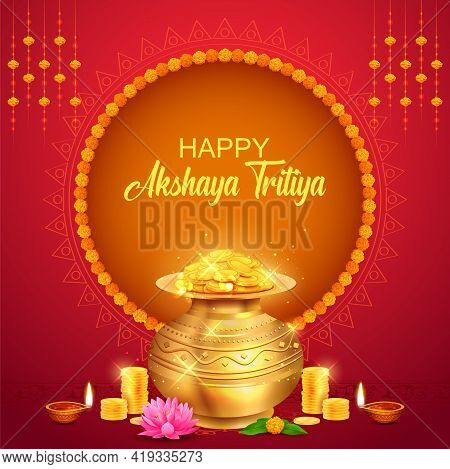 Background For Happy Akshay Tritiya Religious Festival Of India Celebration