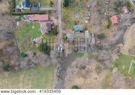 Espoo Area. Photo From A Drone. Finland. Scandinavia. Nature And City In Early Spring.