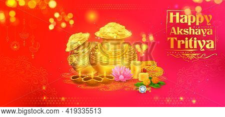 Background For Happy Akshay Tritiya Religious Festival Of India Celebration