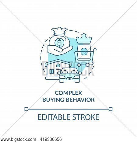 Complex Buying Behavior Concept Icon. Consumer Behavior Type Idea Thin Line Illustration. High Econo