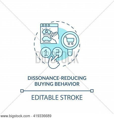 Dissonance-reducing Buying Behavior Concept Icon. Behavior Type Idea Thin Line Illustration. Lesseni