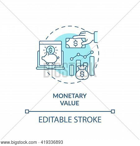 Monetary Value Concept Icon. Rfm Model Analysis Idea Thin Line Illustration. Average Purchase Amount