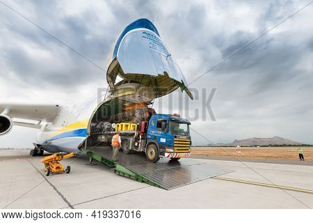 Santiago De Chile, Metropolitan Region, Chile, South America - November 23, 2016: A Big Truck With C