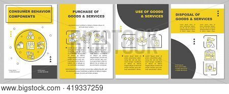 Consumer Behavior Components Brochure Template. Purchase Of Product. Flyer, Booklet, Leaflet Print, 