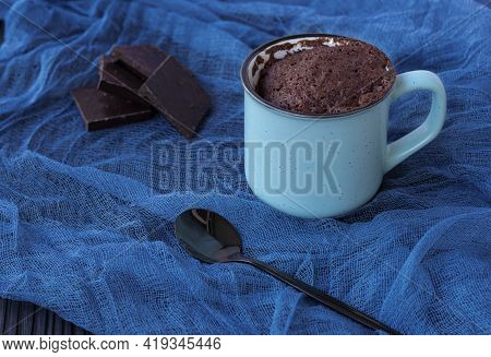 Dessert. Mugcake. Quick Chocolate Cake In A Mug. Homemade Brownie