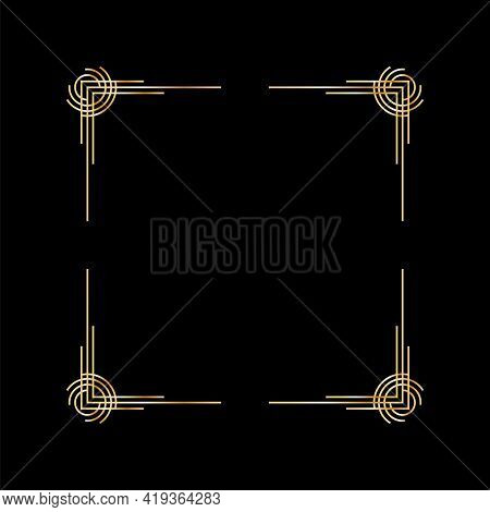 Art Deco Frame. Artwork Graphic Pattern. Orante Wedding Invintation Background Template. Vintage Ret