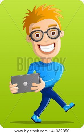 Počítačový Geek - tanec s notebookem