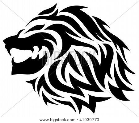 Tribal lion tattoo