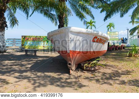 Panama Armuelles, April 27, A Wooden Boat In The Town's Ecological Park Remembers That The Village W