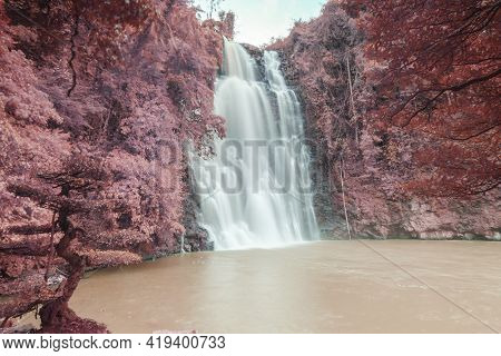 The Author Took A Photo At Bobla Waterfall Tourist Area, Lam Dong Province, On The Morning Of Februa