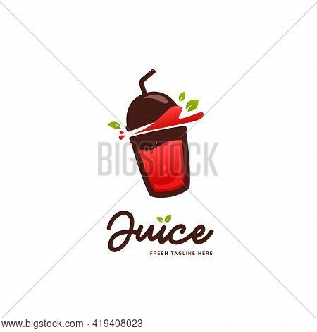 Fresh Fruit Juice Cup Smoothies Logo Icon Template