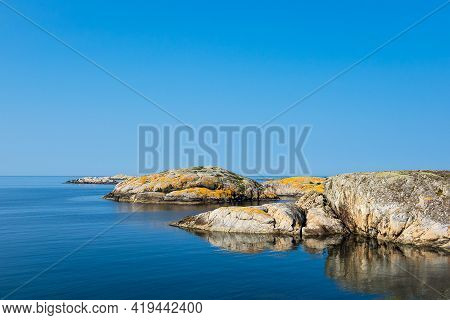 View To The Weather Islands Near Fjaellbacka In Sweden.
