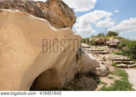 The Remains Of An Oil Press On The Excavations Of The Ancient Maresha City In Beit Guvrin, Near Kiry
