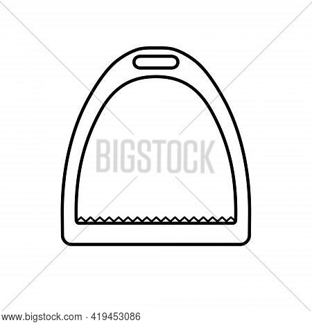 Vector Flat Horse Equestrian Saddle Stirrup Isolated On White Background