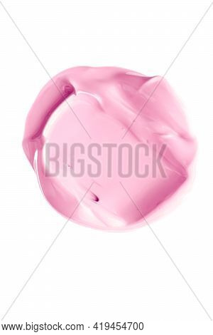 Blush Pink Beauty Cosmetic Texture Isolated On White Background, Smudged Makeup Emulsion Cream Smear