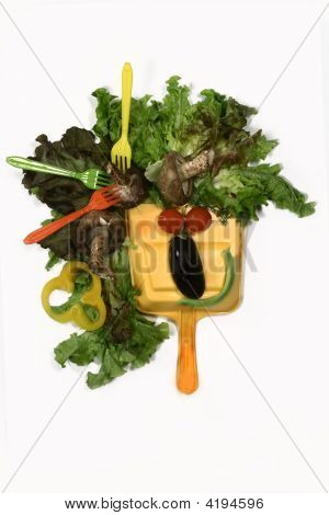 Snude fra svampe og salat