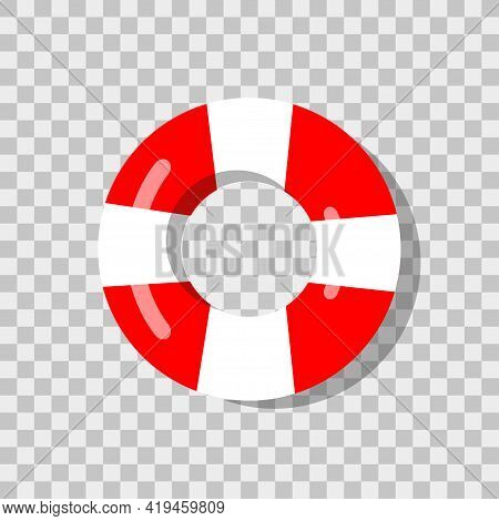 Lifebuoy In 3d Style On Blue Background. Lifebuoy Icon. Life Buoy. Rescue Ring. Safety Ring. Gray Ba