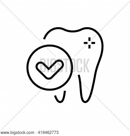 Healthy Teeth Icon. Dentistry On White Background. Editable Stroke.