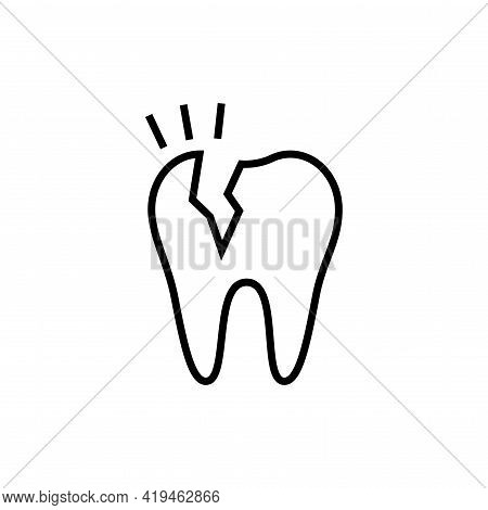 Caries Icon. Dentistry On White Background. Editable Stroke.