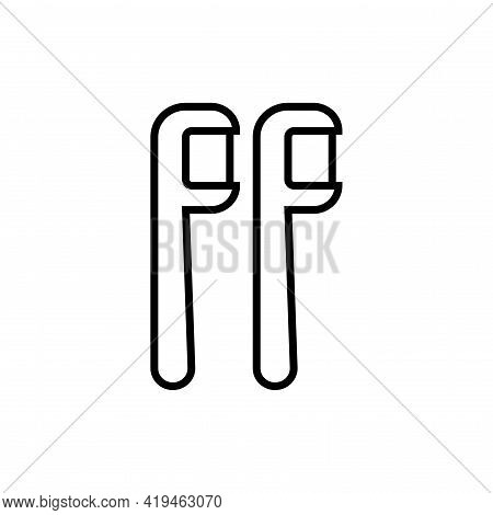 Orthodontic Brushes Icon. Dentistry On White Background. Editable Stroke.