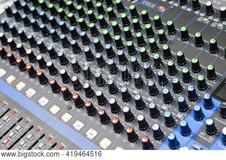 Audio Control Buttons Sound Control Hi Fi System The Audio Equipment, Control Panel Of Digital Studi
