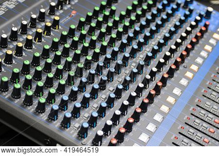 Audio Control Buttons Sound Control Hi Fi System The Audio Equipment, Control Panel Of Digital Studi