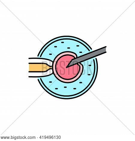 Intracytoplasmic Sperm Injection Olor Line Icon. Pregnancy. Pictogram For Web Page, Mobile App, Prom